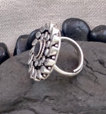 Cutstone Silver Ring