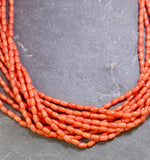 Coral Beads Silver Necklace