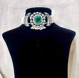Emerald Pearl American Diamond Chocker