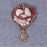Kundan Lotus Beads Gold Polished Silver Necklace