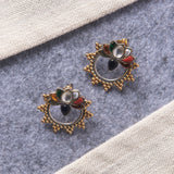 Precious Stone Kundan Silver Earrings