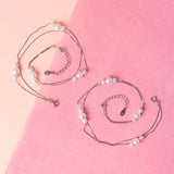Silver Anklet pearl - Pair