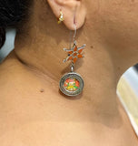 Ganesha Picture Silver Earrings