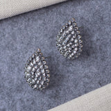 Crystal Polki Silver Earrings - Angaja Silver