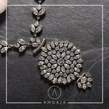Cut Stone Necklace with Earrings - Angaja Silver