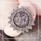 Cutstone Hanuman Silver Ring - Angaja Silver