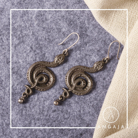 Snake Earrings - Angaja Silver