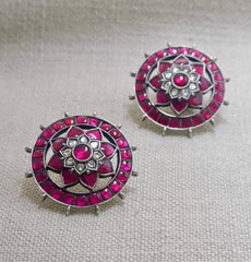 Kundan Silver Stud