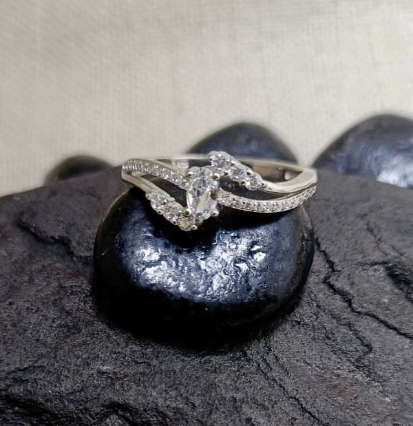 American Diamond Silver Ring