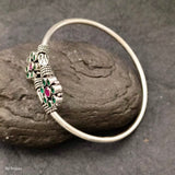 Cut Stone Silver Bracelet