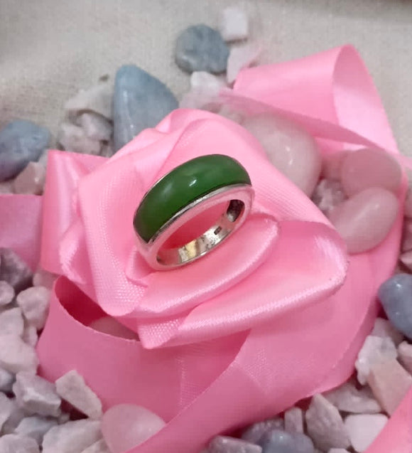 Jade Cocktail Silver Ring