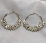 Silver Pearl Baali Earrings