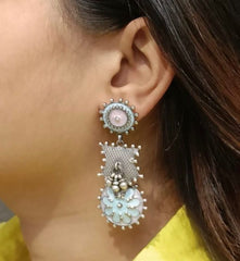 Enamel Silver Earrings