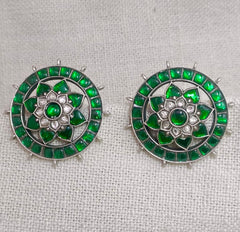 Kundan Silver Stud