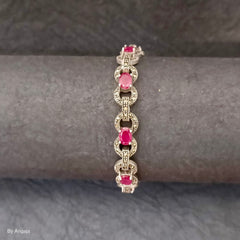 Marcasite Ruby Silver Bracelet