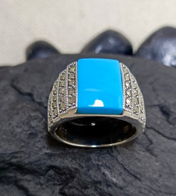 Turquoise Gents Silver Ring