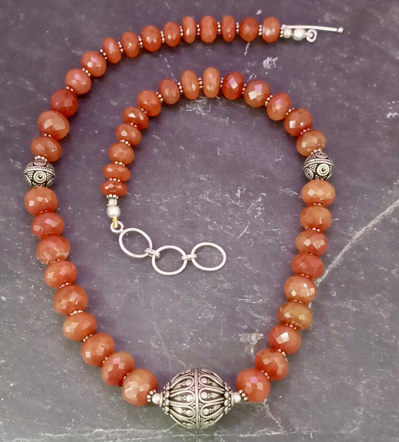 Amber Silver Necklace