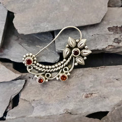 Silver Nose Pin - Marathi Style