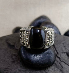 Marcasite Cocktail Silver Ring