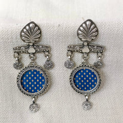 Hand Painted Silver Earrings