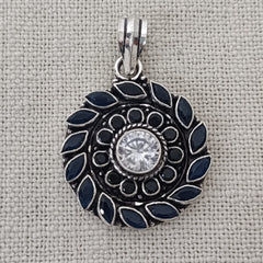 Cut Stone Silver Pendant