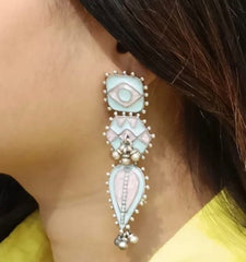Enamel Silver Earrings