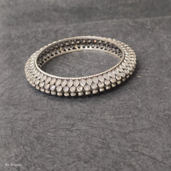 Cut Stone Silver Kada