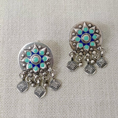 Enamel Silver Earrings