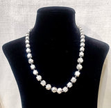 Silver Beads Necklace with Earrings