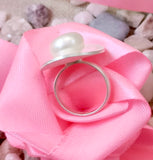 Pearl Cocktail Silver Ring