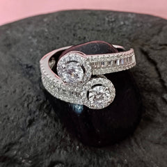 American Diamond Silver Ring