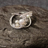 American Diamond Pearl Silver Ring