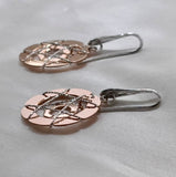 Rose Gold Polished Silver Earrings