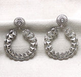 Garnet Silver Baali Earrings