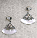 Marcasite Shell Silver Earrings