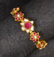 Gold Plated Ruby Silver Bracelet