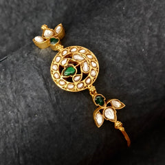 Gold Plated Kundan Silver Bracelet