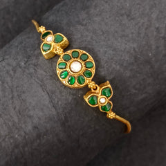 Gold Plated Cut Stone Silver Bracelet