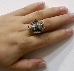 Marcasite Ganeshji Silver Ring