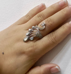 Marcasite Cocktail Silver Ring