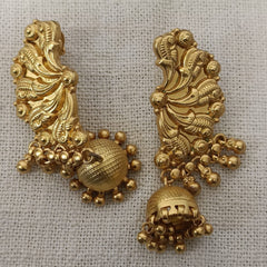 Gold Polished Silver Earrings