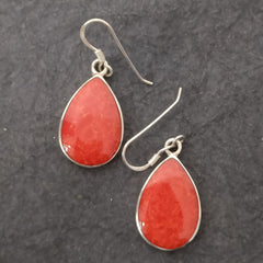 Coral Shell Silver Earrings