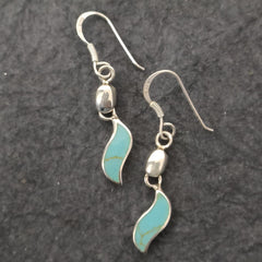 Coral Shell Silver Earrings