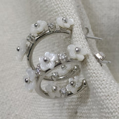 MOP AD Silver Baali Earrings