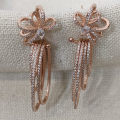 Rose Gold AD Silver Baali Earrings