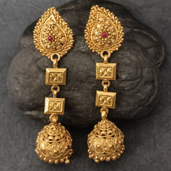 Gold Plated Temple Jhumka Earrings (Copy)