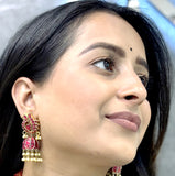 Meenakari Jhumka Gold Plated Silver Earring