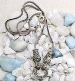 Marcasite MOP Silver Pendant and Chain