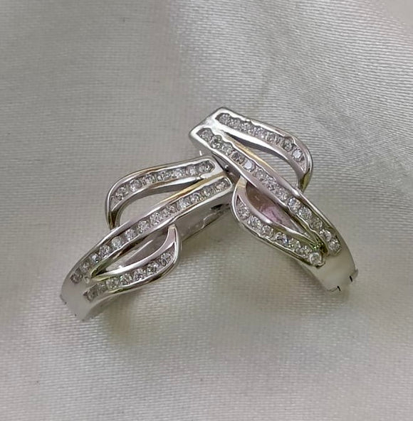American Diamond Silver Baali Earrings