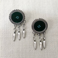 Hand Painted Silver Earrings